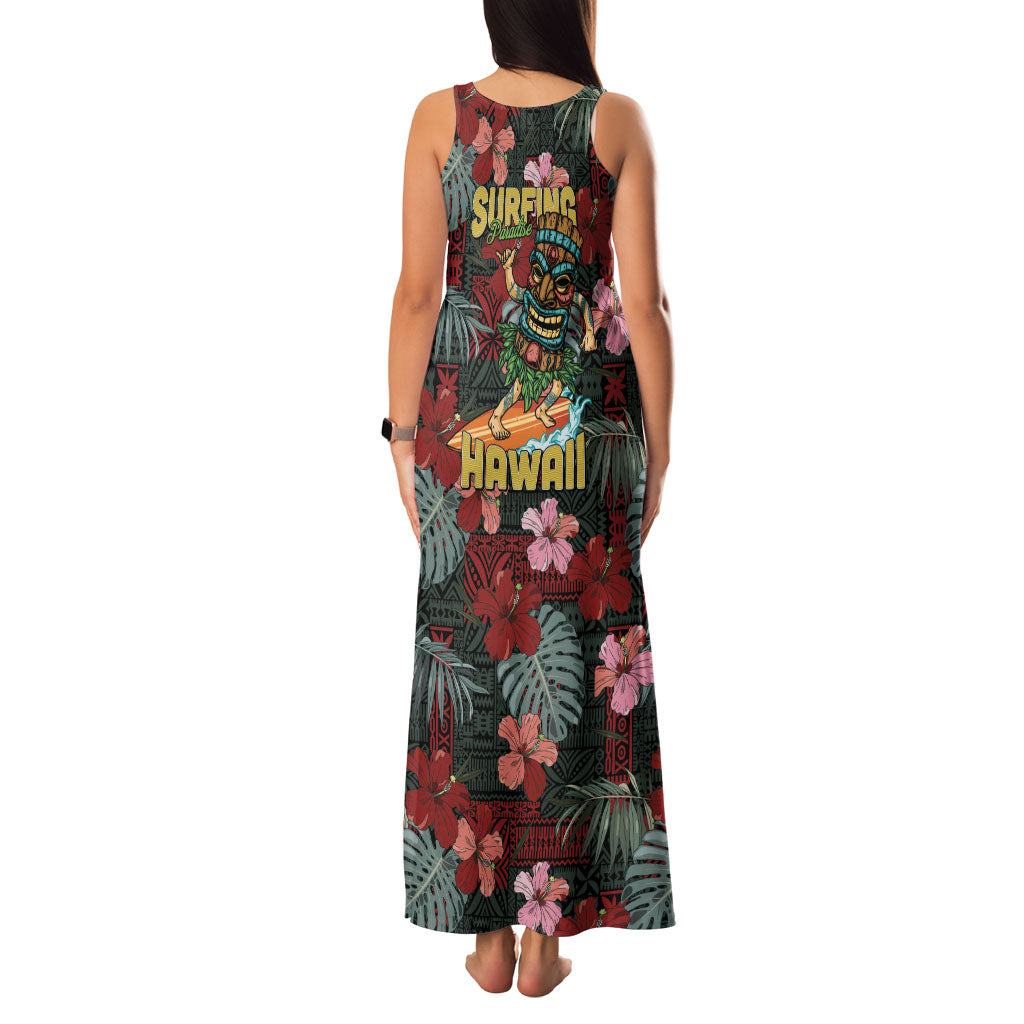 Hawaii Tiki Surfing Family Matching Tank Maxi Dress and Hawaiian Shirt Mele Kalikimaka i Iulai! LT9 - Polynesian Pride
