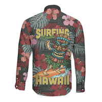 Hawaii Tiki Surfing Long Sleeve Button Shirt Mele Kalikimaka i Iulai! LT9 - Polynesian Pride