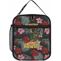 Hawaii Tiki Surfing Lunch Bag Mele Kalikimaka i Iulai! LT9 10.2 × 8.3 × 4.3 inch Black - Polynesian Pride