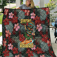 Hawaii Tiki Surfing Quilt Mele Kalikimaka i Iulai!