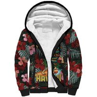 Hawaii Tiki Surfing Sherpa Hoodie Mele Kalikimaka i Iulai!