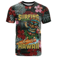 Hawaii Tiki Surfing T Shirt Mele Kalikimaka i Iulai!