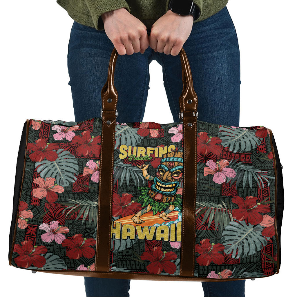Hawaii Tiki Surfing Travel Bag Mele Kalikimaka i Iulai!