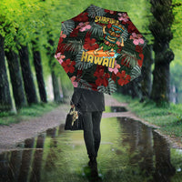 Hawaii Tiki Surfing Umbrella Mele Kalikimaka i Iulai!
