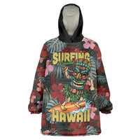 Hawaii Tiki Surfing Wearable Blanket Hoodie Mele Kalikimaka i Iulai!