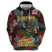 Hawaii Tiki Surfing Zip Hoodie Mele Kalikimaka i Iulai!