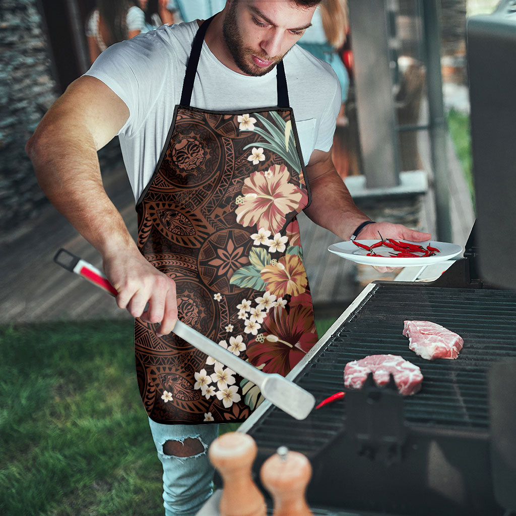 Kanoa Hawai'i Hibiscus Apron Polynesian Tribal Tattoo Pattern Floral Elements
