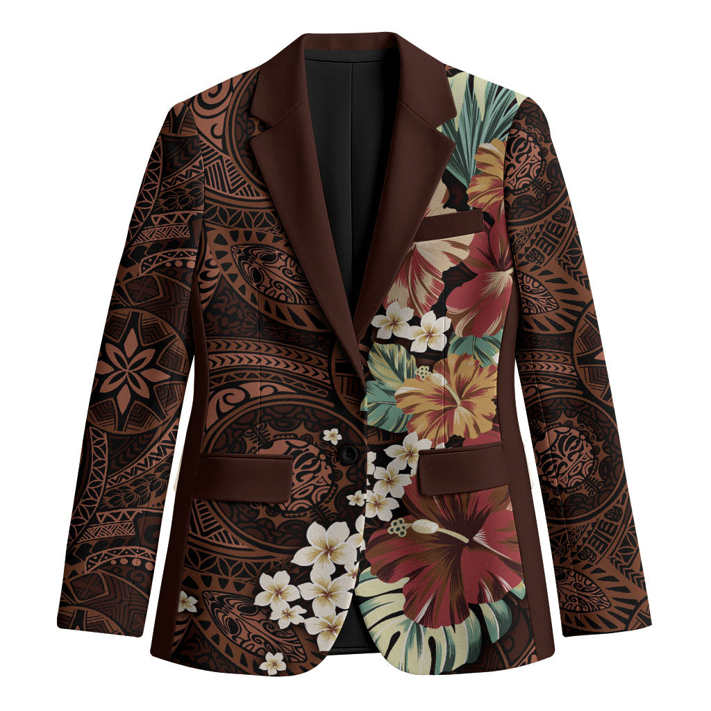 Kanoa Hawai'i Hibiscus Blazer Polynesian Tribal Tattoo Pattern Floral Elements
