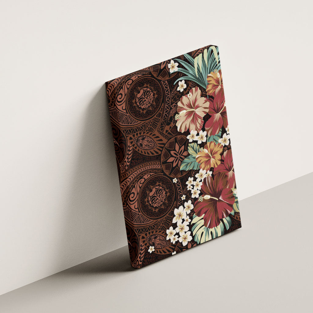Kanoa Hawai'i Hibiscus Canvas Wall Art Polynesian Tribal Tattoo Pattern Floral Elements