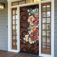 Kanoa Hawai'i Hibiscus Door Cover Polynesian Tribal Tattoo Pattern Floral Elements