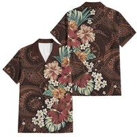 Kanoa Hawai'i Hibiscus Family Matching Mermaid Dress and Hawaiian Shirt Polynesian Tribal Tattoo Pattern Floral Elements