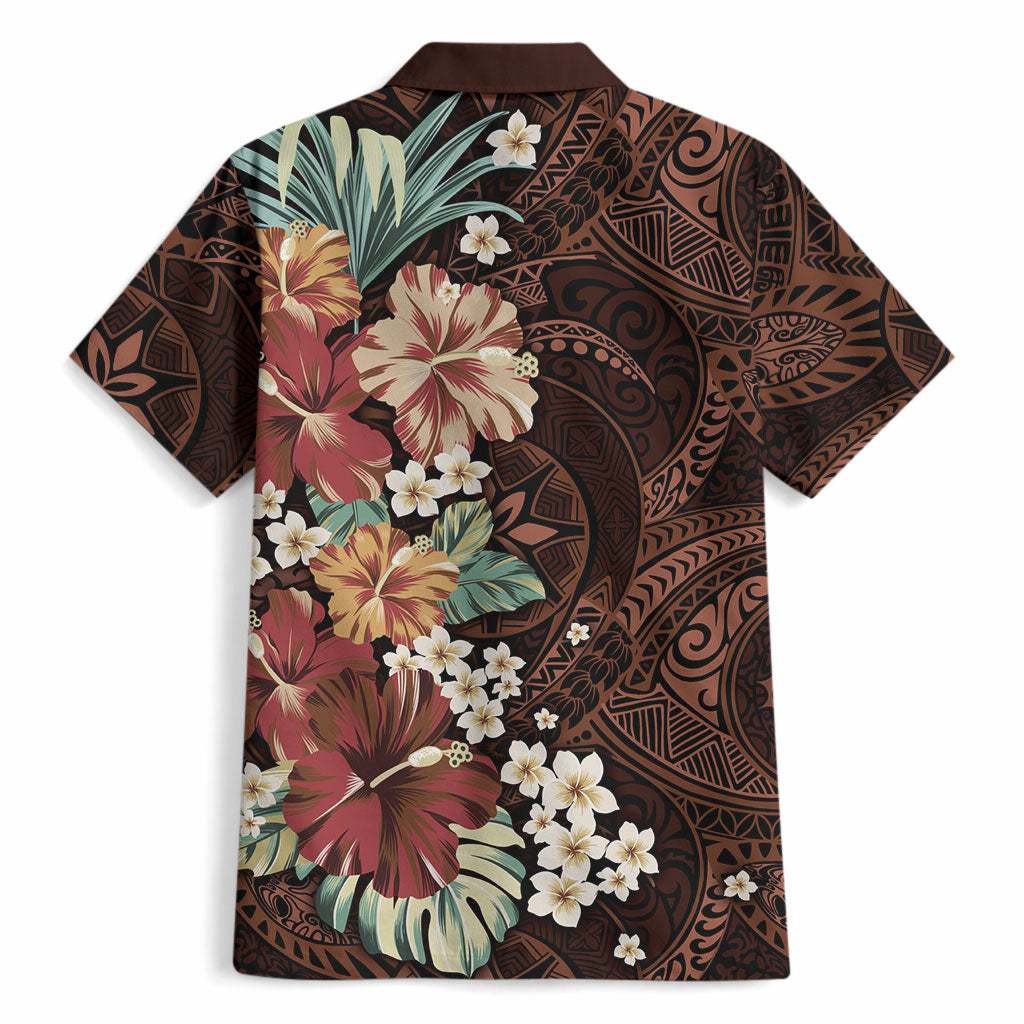 Kanoa Hawai'i Hibiscus Hawaiian Shirt Polynesian Tribal Tattoo Pattern Floral Elements