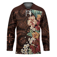 Kanoa Hawai'i Hibiscus Hockey Jersey Polynesian Tribal Tattoo Pattern Floral Elements