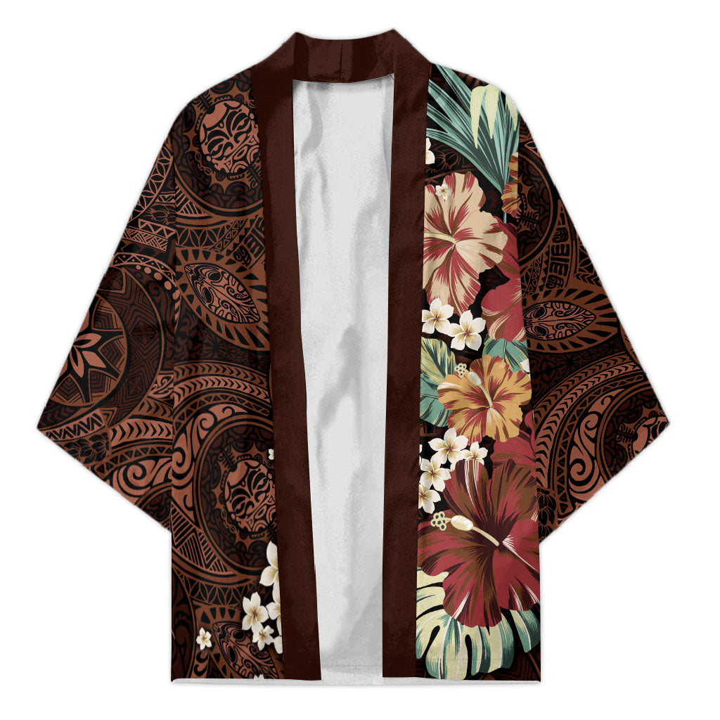 Kanoa Hawai'i Hibiscus Kimono Polynesian Tribal Tattoo Pattern Floral Elements