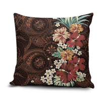 Kanoa Hawai'i Hibiscus Pillow Cover Polynesian Tribal Tattoo Pattern Floral Elements