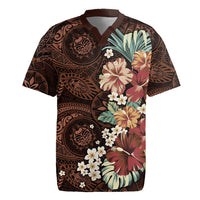 Kanoa Hawai'i Hibiscus Rugby Jersey Polynesian Tribal Tattoo Pattern Floral Elements