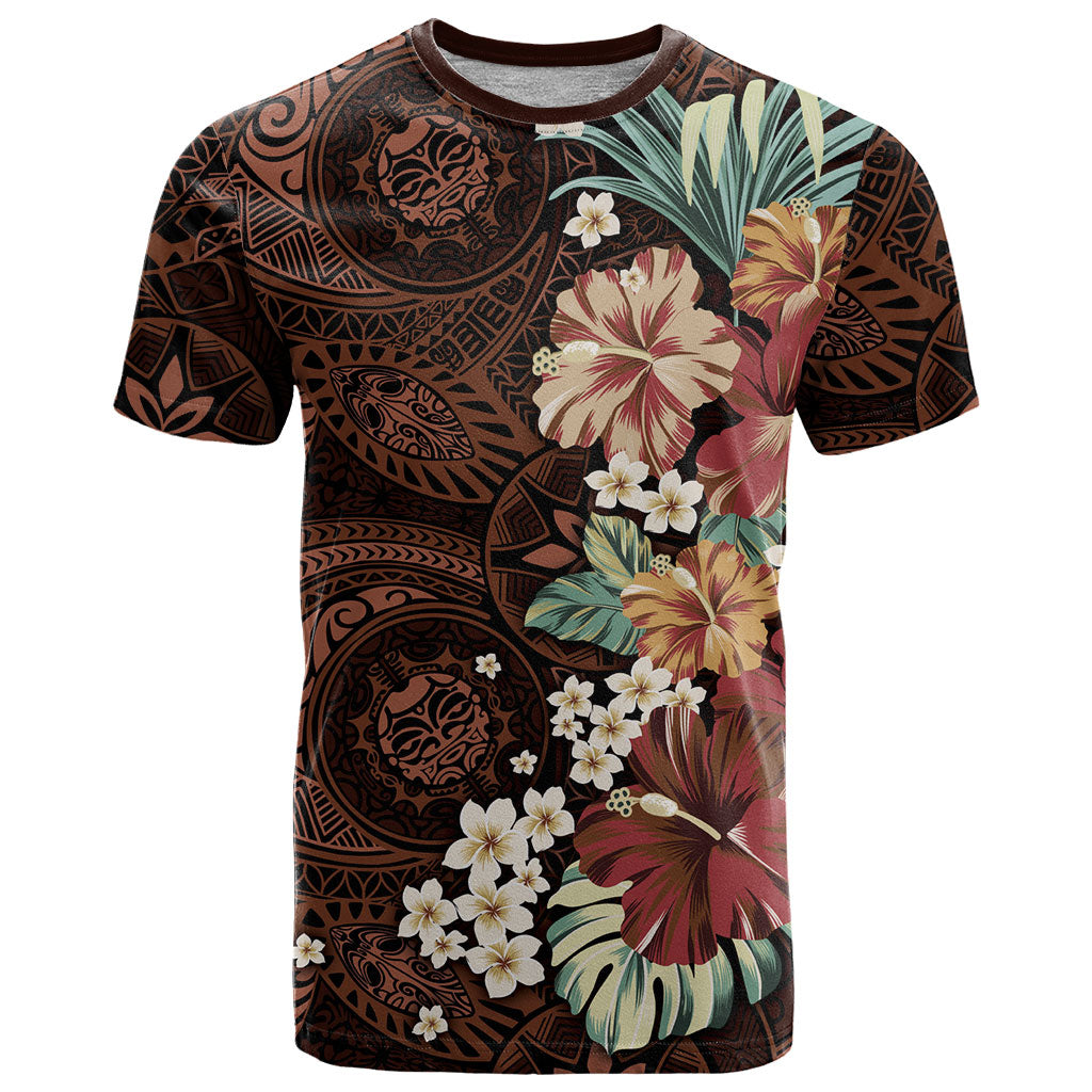 Kanoa Hawai'i Hibiscus T Shirt Polynesian Tribal Tattoo Pattern Floral Elements