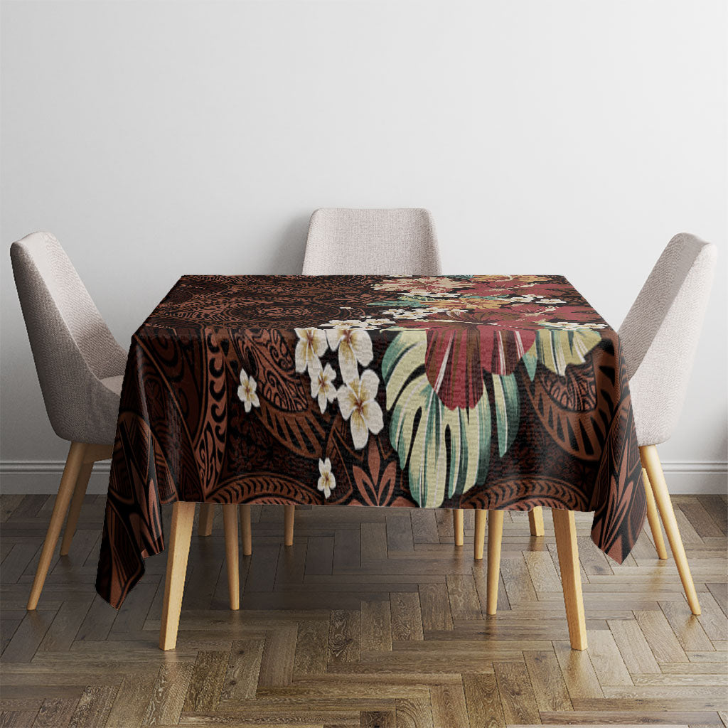 Kanoa Hawai'i Hibiscus Tablecloth Polynesian Tribal Tattoo Pattern Floral Elements