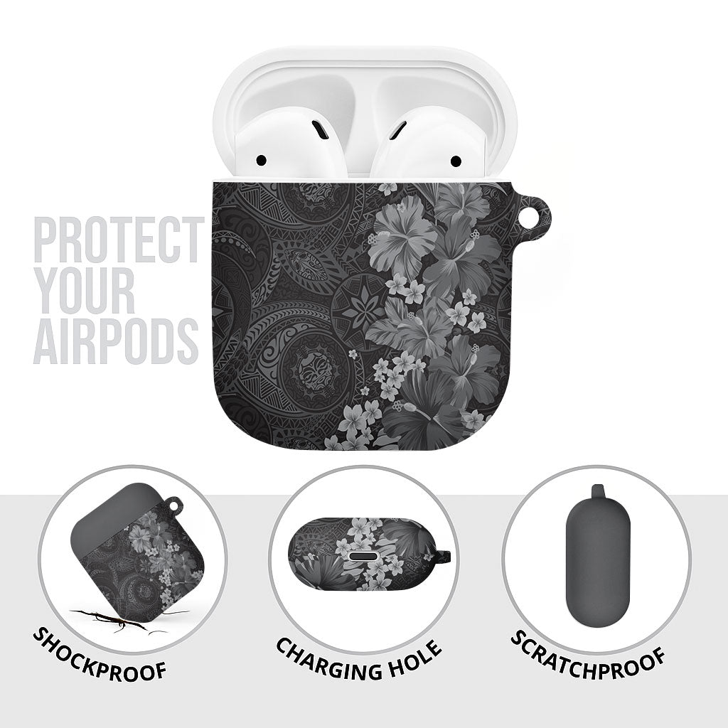Pauli Hawai'i Hibiscus AirPods Case Polynesian Tribal Tattoo Pattern Floral Elements