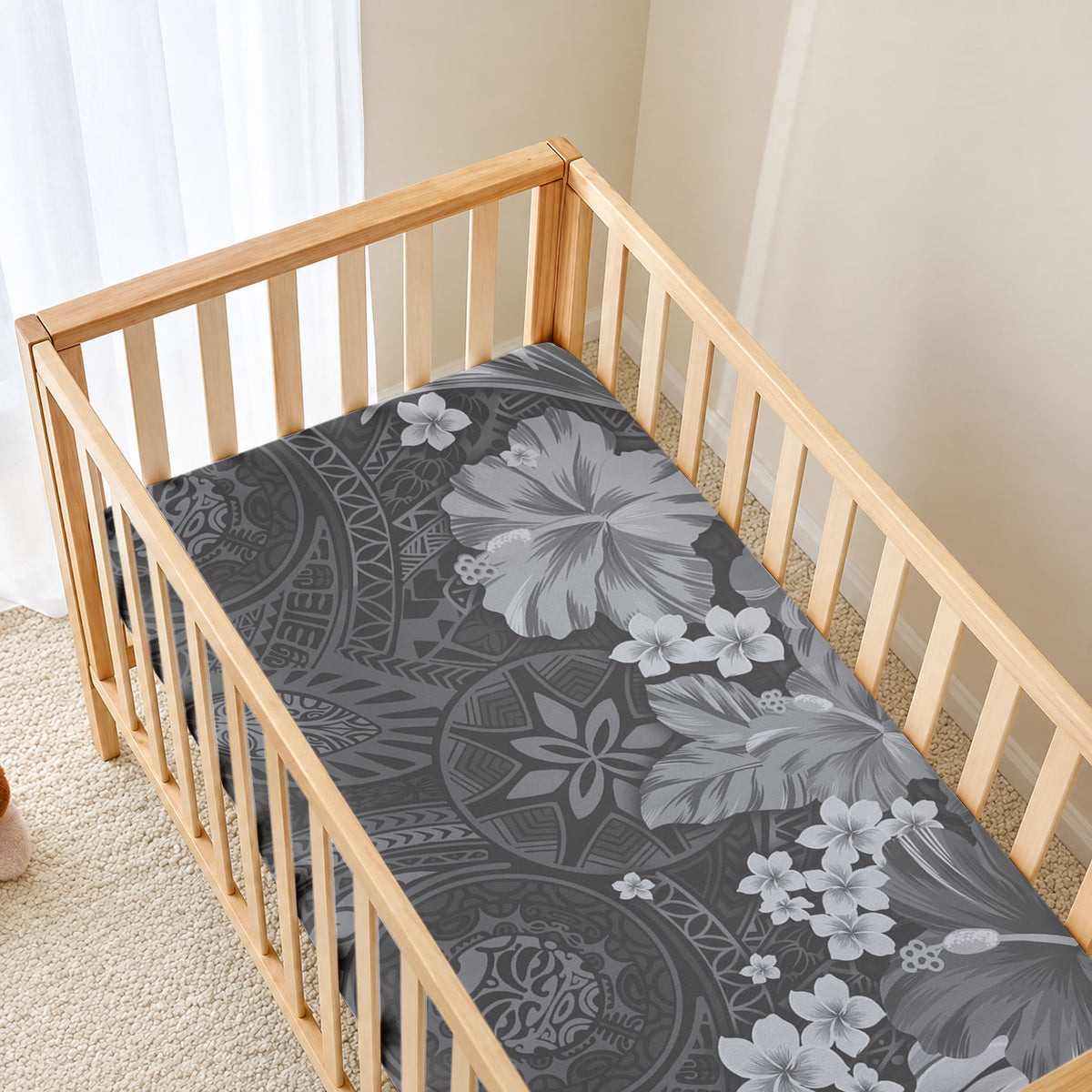 Pauli Hawai'i Hibiscus Baby Bed Cover Polynesian Tribal Tattoo Pattern Floral Elements LT9 - Polynesian Pride