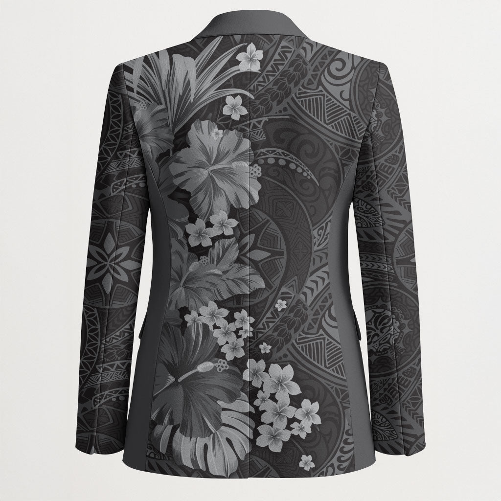 Pauli Hawai'i Hibiscus Blazer Polynesian Tribal Tattoo Pattern Floral Elements