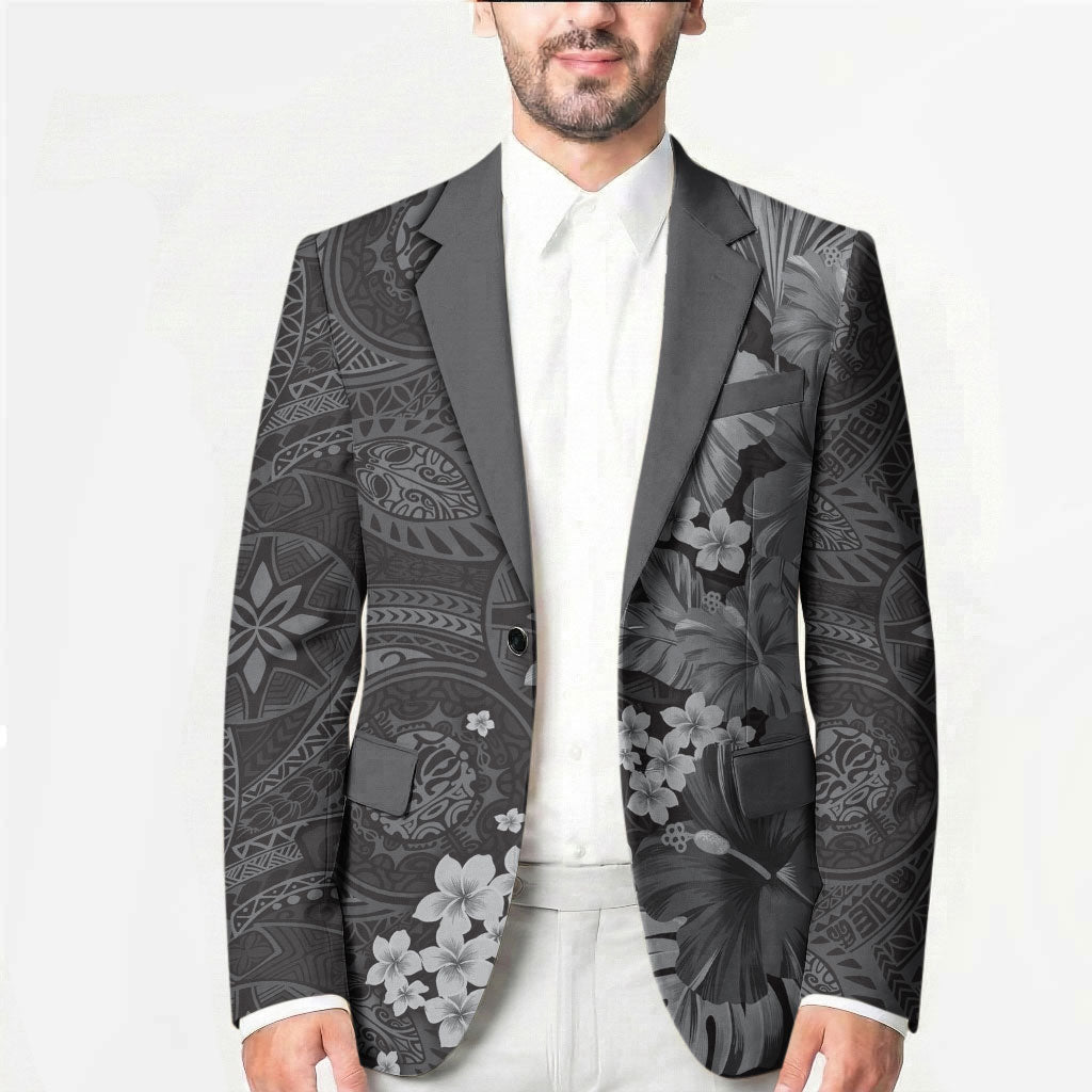 Pauli Hawai'i Hibiscus Blazer Polynesian Tribal Tattoo Pattern Floral Elements