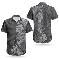 Pauli Hawai'i Hibiscus Couples Matching Mermaid Dress and Hawaiian Shirt Polynesian Tribal Tattoo Pattern Floral Elements