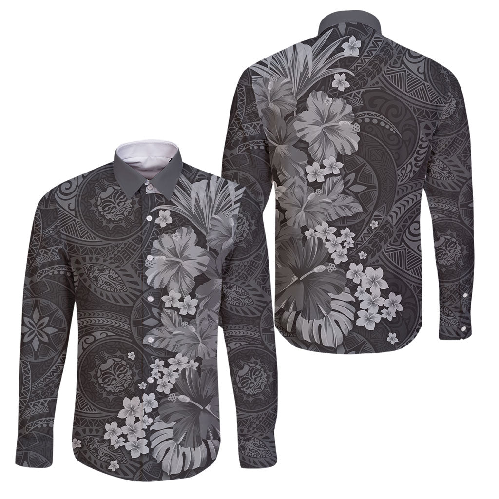 Pauli Hawai'i Hibiscus Family Matching Mermaid Dress and Hawaiian Shirt Polynesian Tribal Tattoo Pattern Floral Elements
