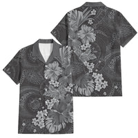 Pauli Hawai'i Hibiscus Family Matching Off Shoulder Maxi Dress and Hawaiian Shirt Polynesian Tribal Tattoo Pattern Floral Elements