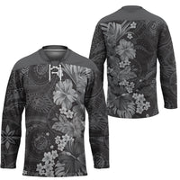Pauli Hawai'i Hibiscus Hockey Jersey Polynesian Tribal Tattoo Pattern Floral Elements