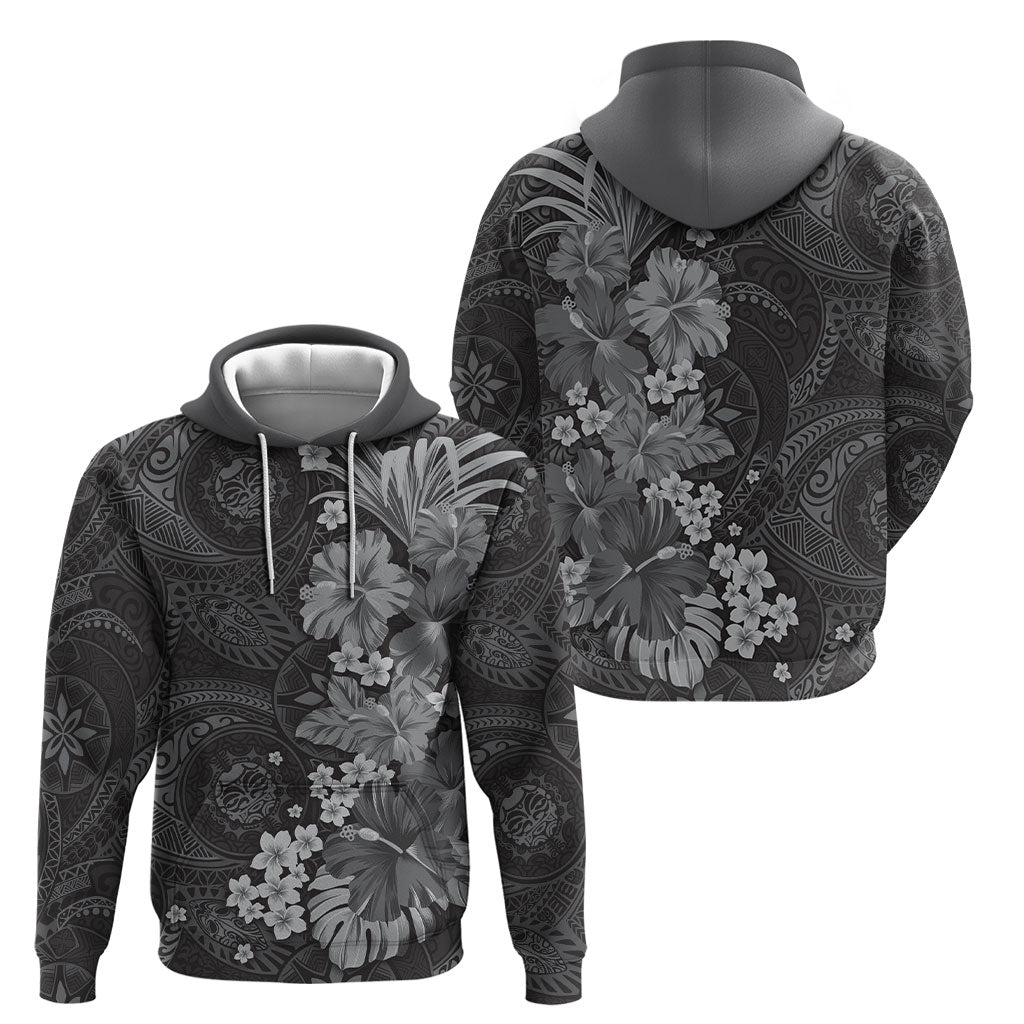 Pauli Hawai'i Hibiscus Hoodie Polynesian Tribal Tattoo Pattern Floral Elements