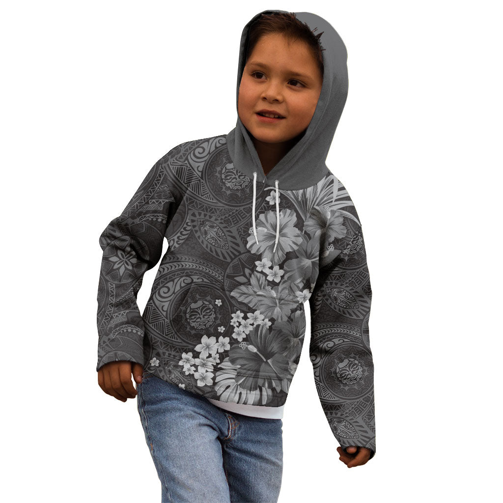 Pauli Hawai'i Hibiscus Kid Hoodie Polynesian Tribal Tattoo Pattern Floral Elements