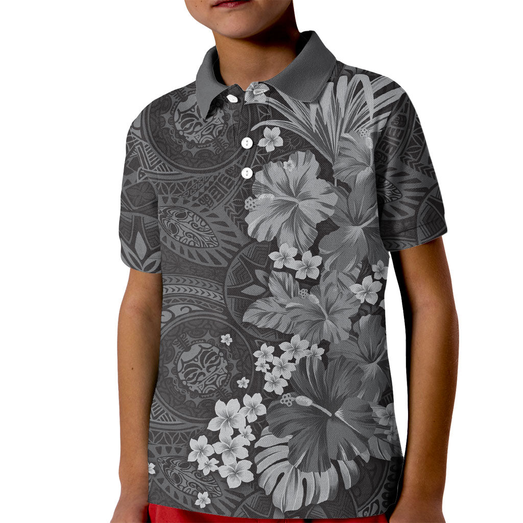 Pauli Hawai'i Hibiscus Kid Polo Shirt Polynesian Tribal Tattoo Pattern Floral Elements