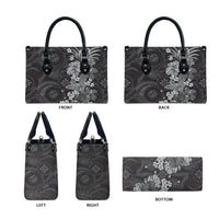 Pauli Hawai'i Hibiscus Leather Bag Polynesian Tribal Tattoo Pattern Floral Elements