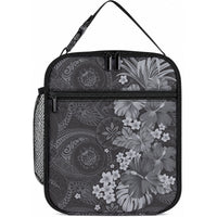 Pauli Hawai'i Hibiscus Lunch Bag Polynesian Tribal Tattoo Pattern Floral Elements LT9 10.2 × 8.3 × 4.3 inch Soft Black - Polynesian Pride