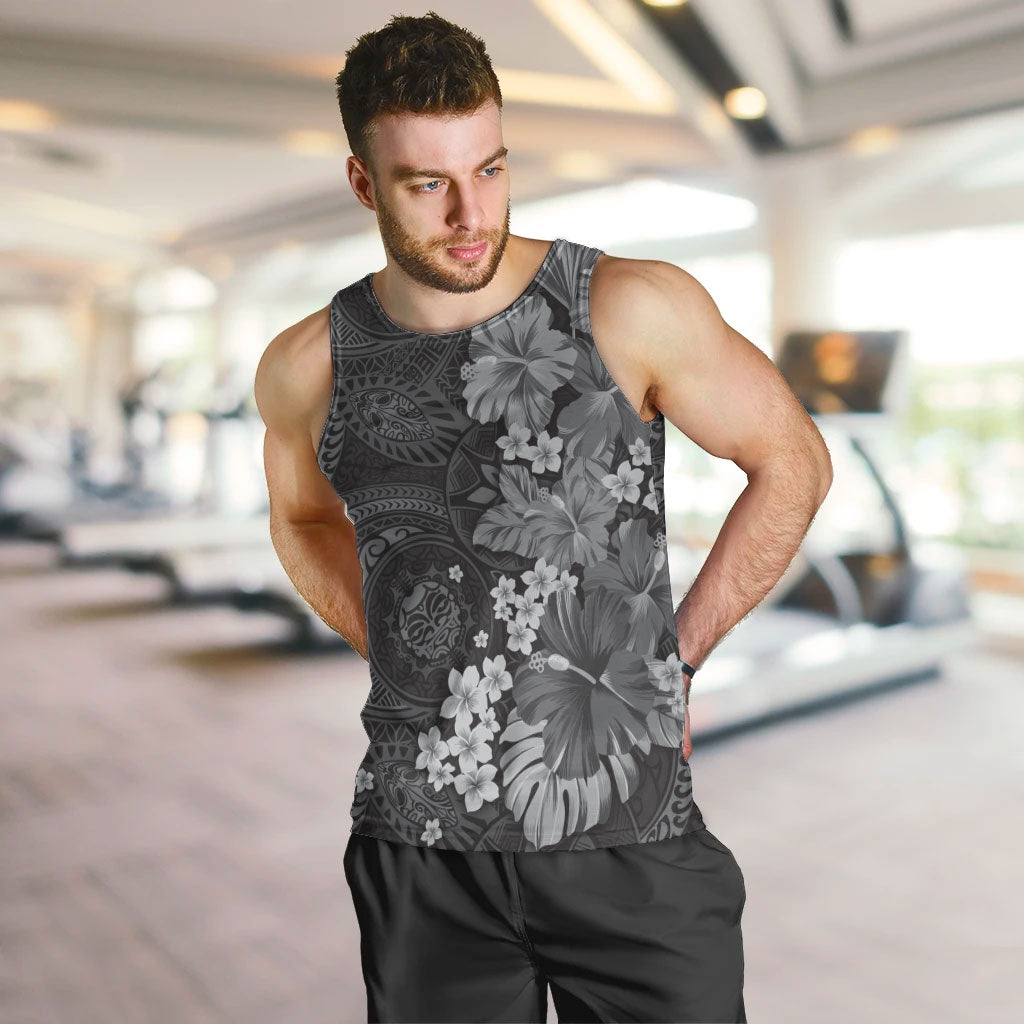 Pauli Hawai'i Hibiscus Men Tank Top Polynesian Tribal Tattoo Pattern Floral Elements