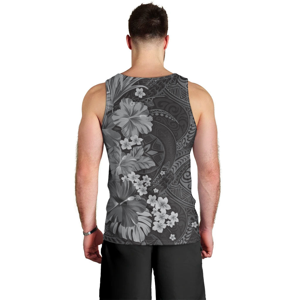 Pauli Hawai'i Hibiscus Men Tank Top Polynesian Tribal Tattoo Pattern Floral Elements