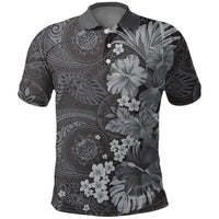 Pauli Hawai'i Hibiscus Polo Shirt Polynesian Tribal Tattoo Pattern Floral Elements