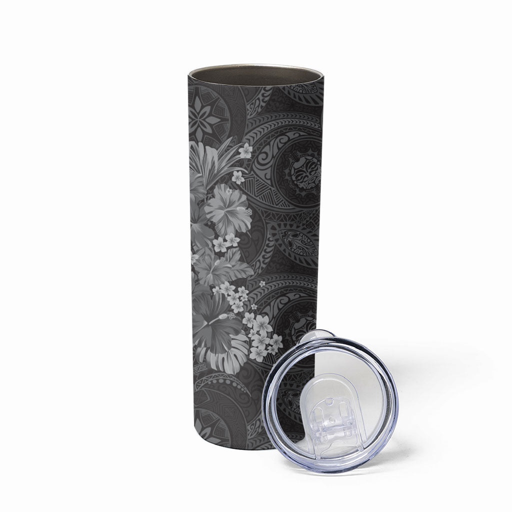Pauli Hawai'i Hibiscus Skinny Tumbler Polynesian Tribal Tattoo Pattern Floral Elements