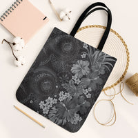 Pauli Hawai'i Hibiscus Tote Bag Polynesian Tribal Tattoo Pattern Floral Elements