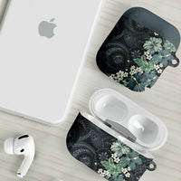 Pauliuli Hawai'i Hibiscus AirPods Case Polynesian Tribal Tattoo Pattern Floral Elements