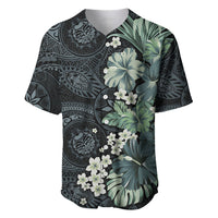 Pauliuli Hawai'i Hibiscus Baseball Jersey Polynesian Tribal Tattoo Pattern Floral Elements