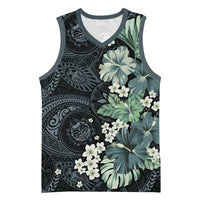 Pauliuli Hawai'i Hibiscus Basketball Jersey Polynesian Tribal Tattoo Pattern Floral Elements