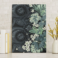 Pauliuli Hawai'i Hibiscus Canvas Wall Art Polynesian Tribal Tattoo Pattern Floral Elements