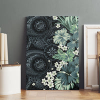 Pauliuli Hawai'i Hibiscus Canvas Wall Art Polynesian Tribal Tattoo Pattern Floral Elements