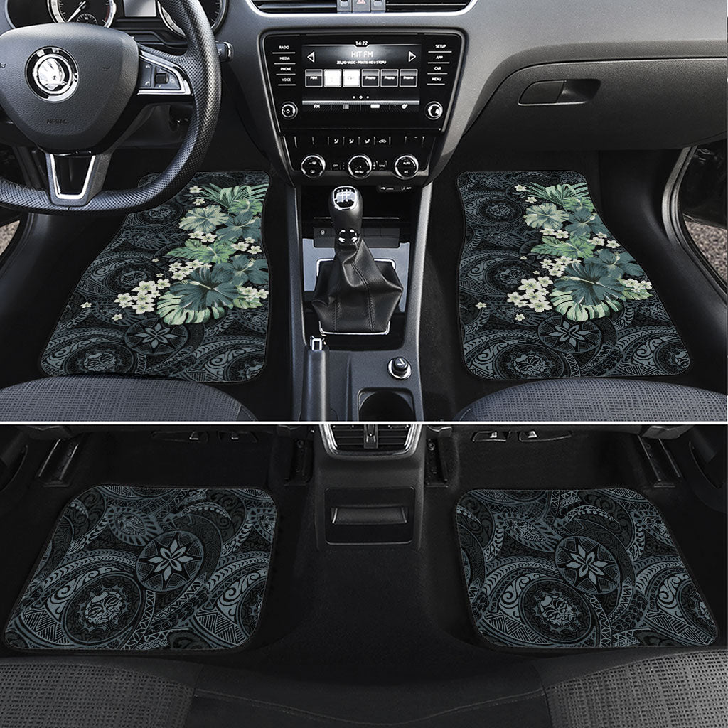 Pauliuli Hawai'i Hibiscus Car Mats Polynesian Tribal Tattoo Pattern Floral Elements