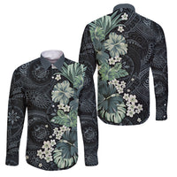 Pauliuli Hawai'i Hibiscus Family Matching Tank Maxi Dress and Hawaiian Shirt Polynesian Tribal Tattoo Pattern Floral Elements