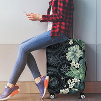 Pauliuli Hawai'i Hibiscus Luggage Cover Polynesian Tribal Tattoo Pattern Floral Elements