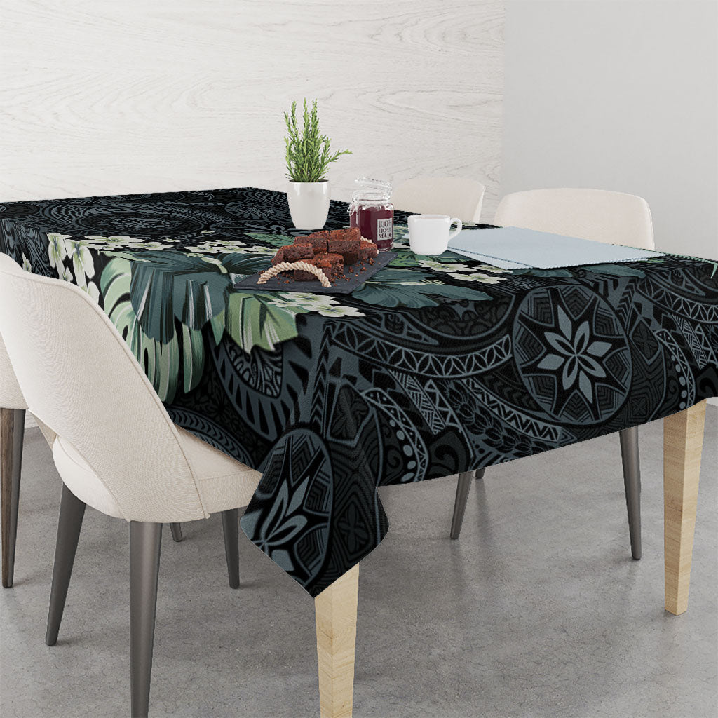 Pauliuli Hawai'i Hibiscus Tablecloth Polynesian Tribal Tattoo Pattern Floral Elements
