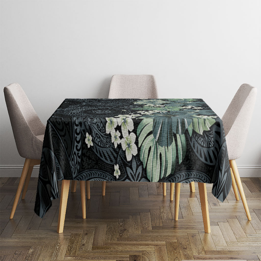 Pauliuli Hawai'i Hibiscus Tablecloth Polynesian Tribal Tattoo Pattern Floral Elements
